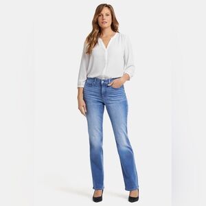 NYDJ Blake High Rise Slim Flare Jeans Size 8P Blue Jeans LiftTuck Technology